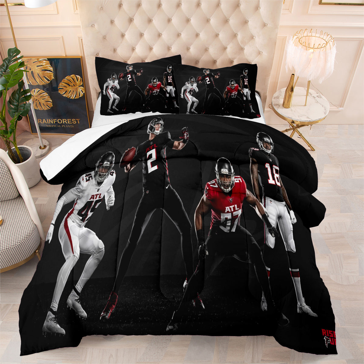 Atlanta Falcons Football Team Comforter Pillowcase Sets Blanket All Season Reversible Quilted Duvet