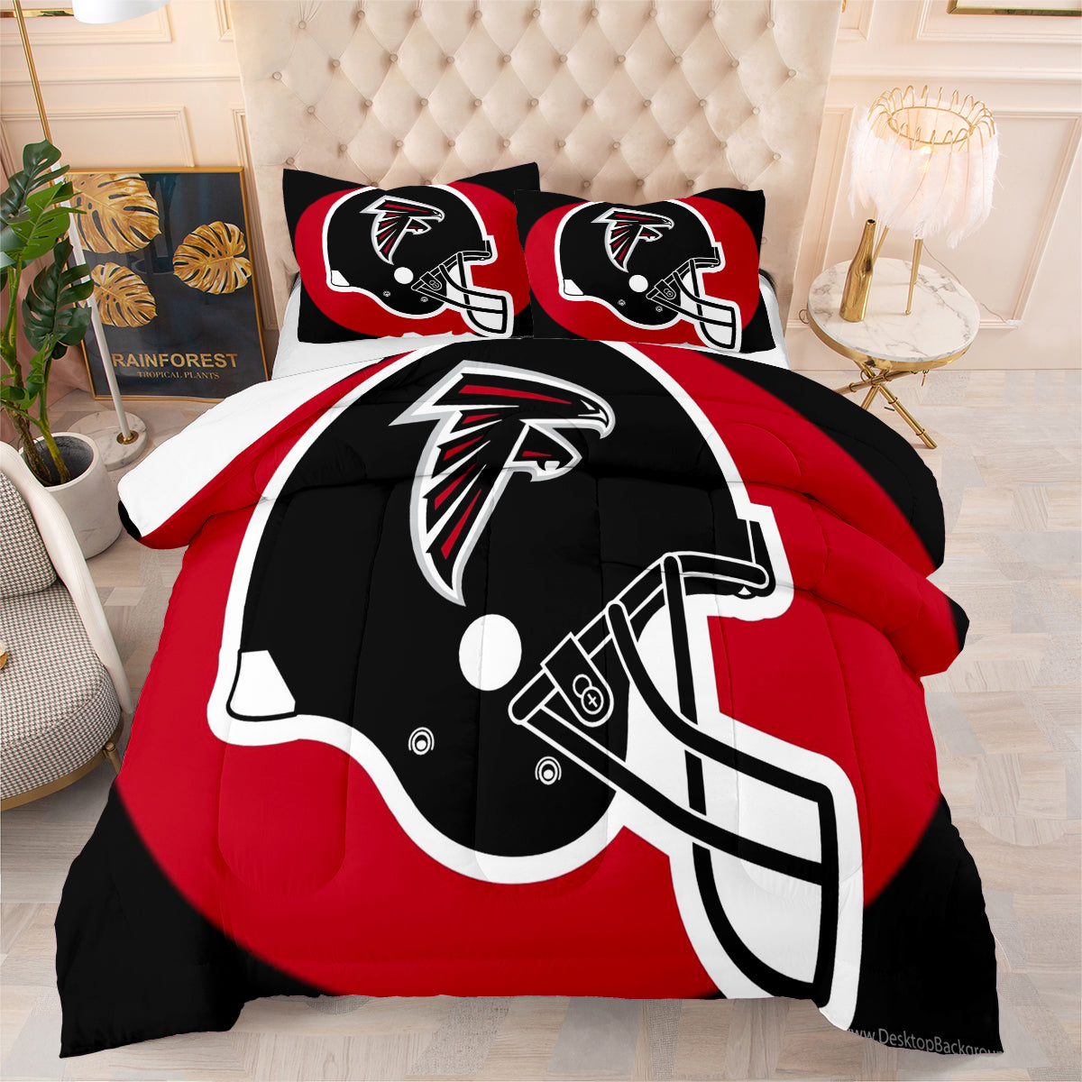 Atlanta Falcons Football Team Comforter Pillowcase Sets Blanket All Season Reversible Quilted Duvet