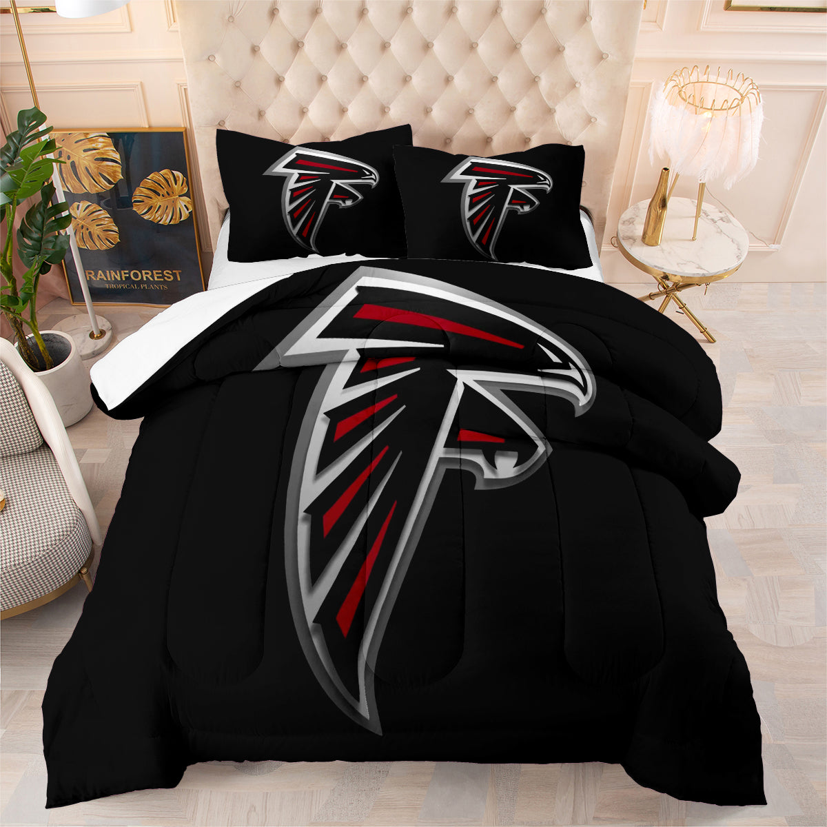 Atlanta Falcons Football Team Comforter Pillowcase Sets Blanket All Season Reversible Quilted Duvet