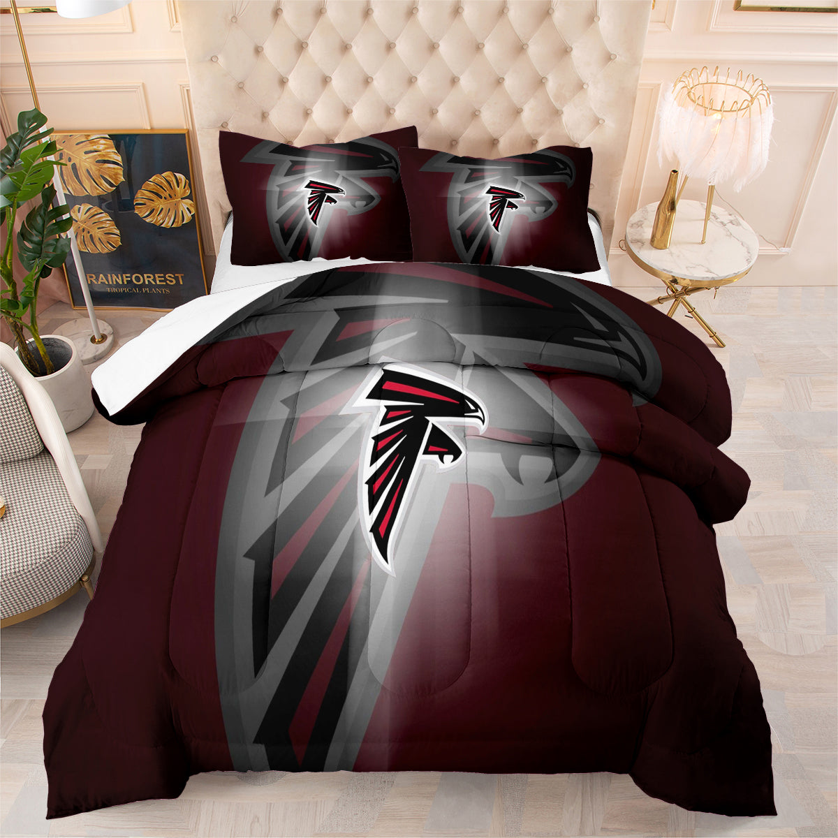 Atlanta Falcons Football Team Comforter Pillowcase Sets Blanket All Season Reversible Quilted Duvet