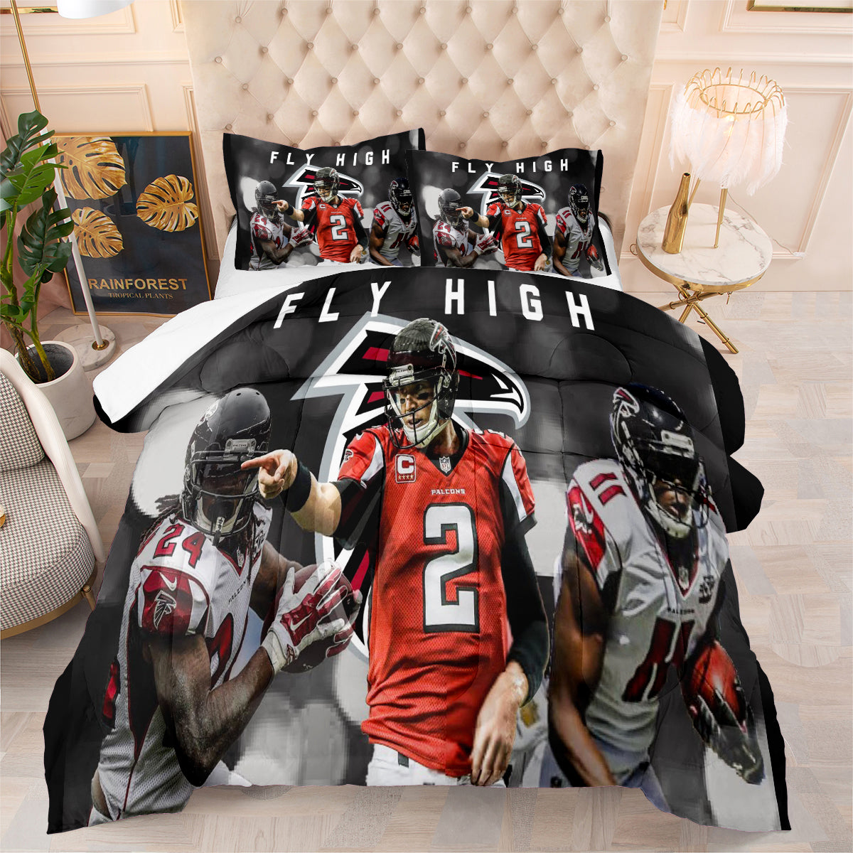 Atlanta Falcons Football Team Comforter Pillowcase Sets Blanket All Season Reversible Quilted Duvet