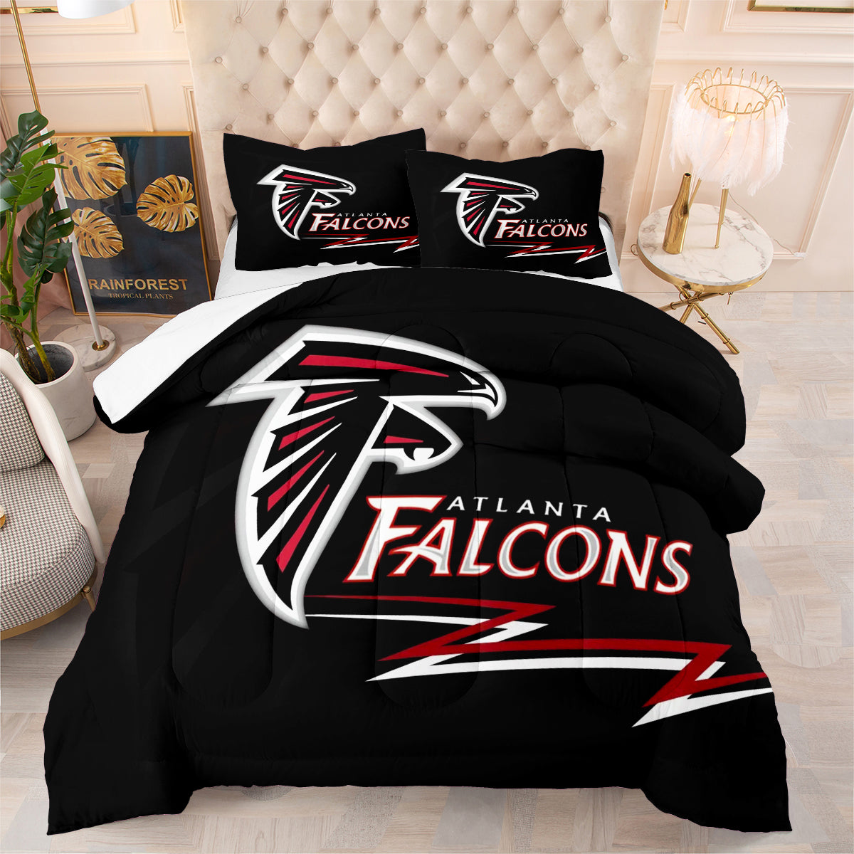 Atlanta Falcons Football Team Comforter Pillowcase Sets Blanket All Season Reversible Quilted Duvet