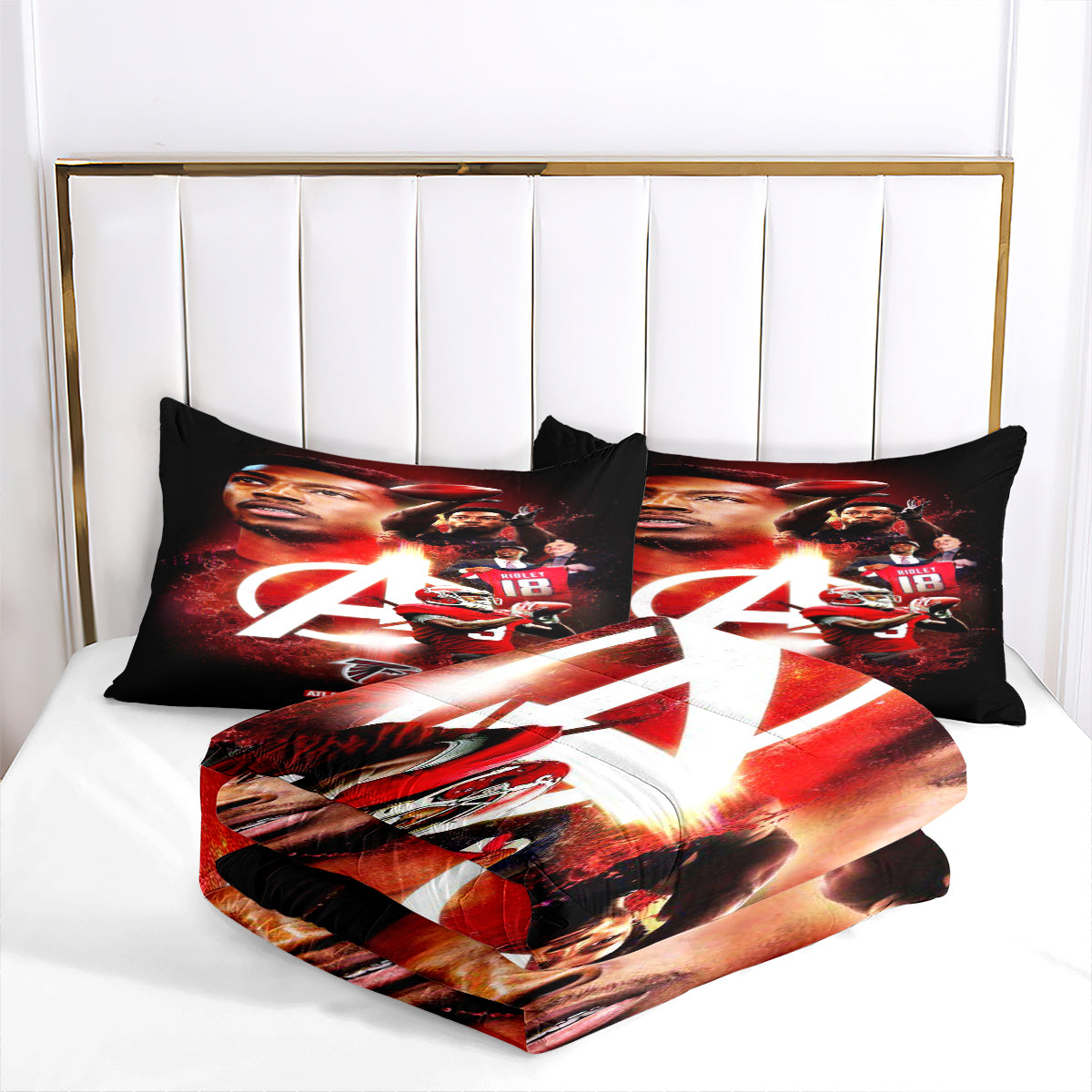 Atlanta Falcons Football Team Comforter Pillowcase Sets Blanket All Season Reversible Quilted Duvet