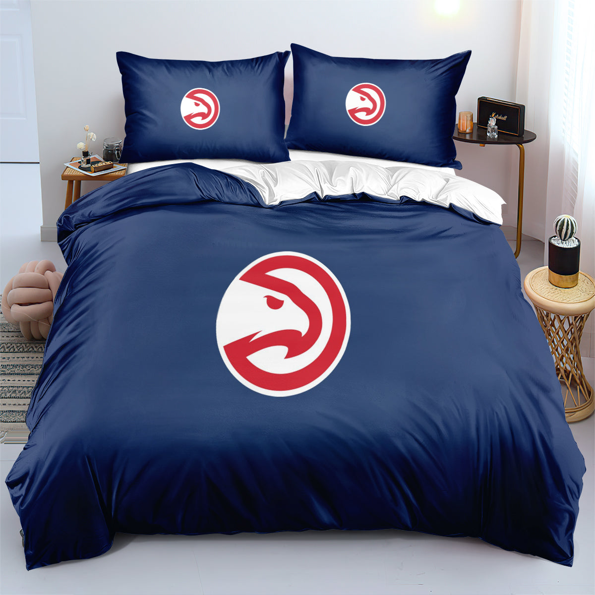 Atlanta Basketball Hawks Duvet Cover Quilt Case Pillowcases
