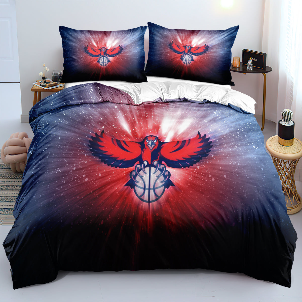 Atlanta Basketball Hawks Duvet Cover Quilt Case Pillowcases