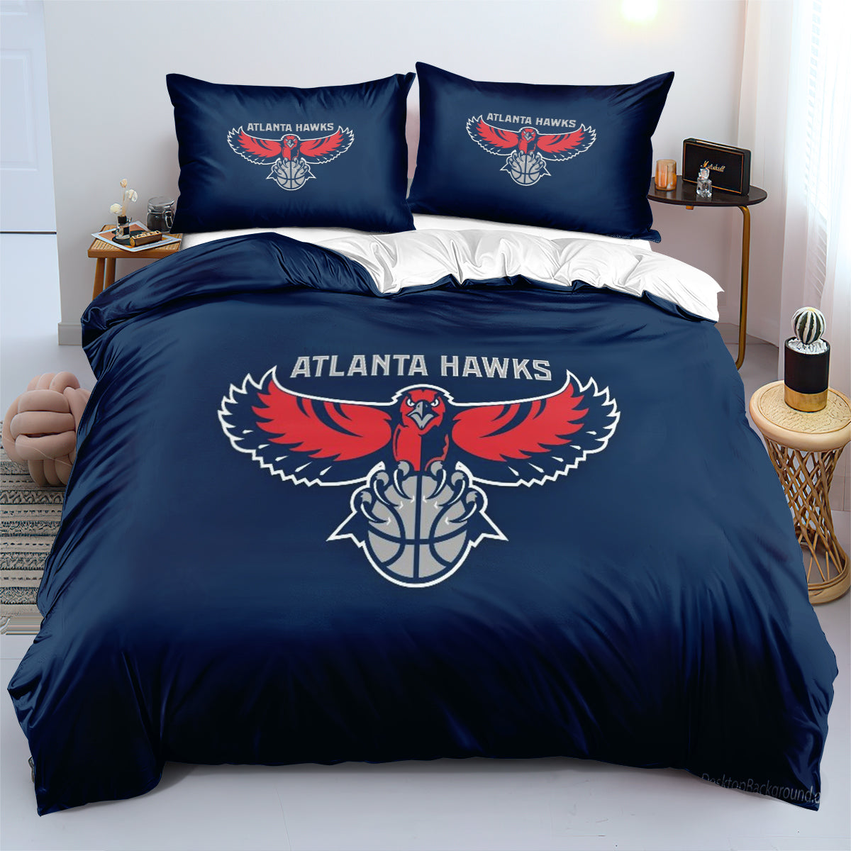 Atlanta Basketball Hawks Duvet Cover Quilt Case Pillowcases