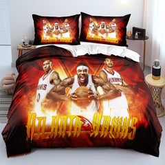 Atlanta Basketball Hawks Duvet Cover Quilt Case Pillowcases