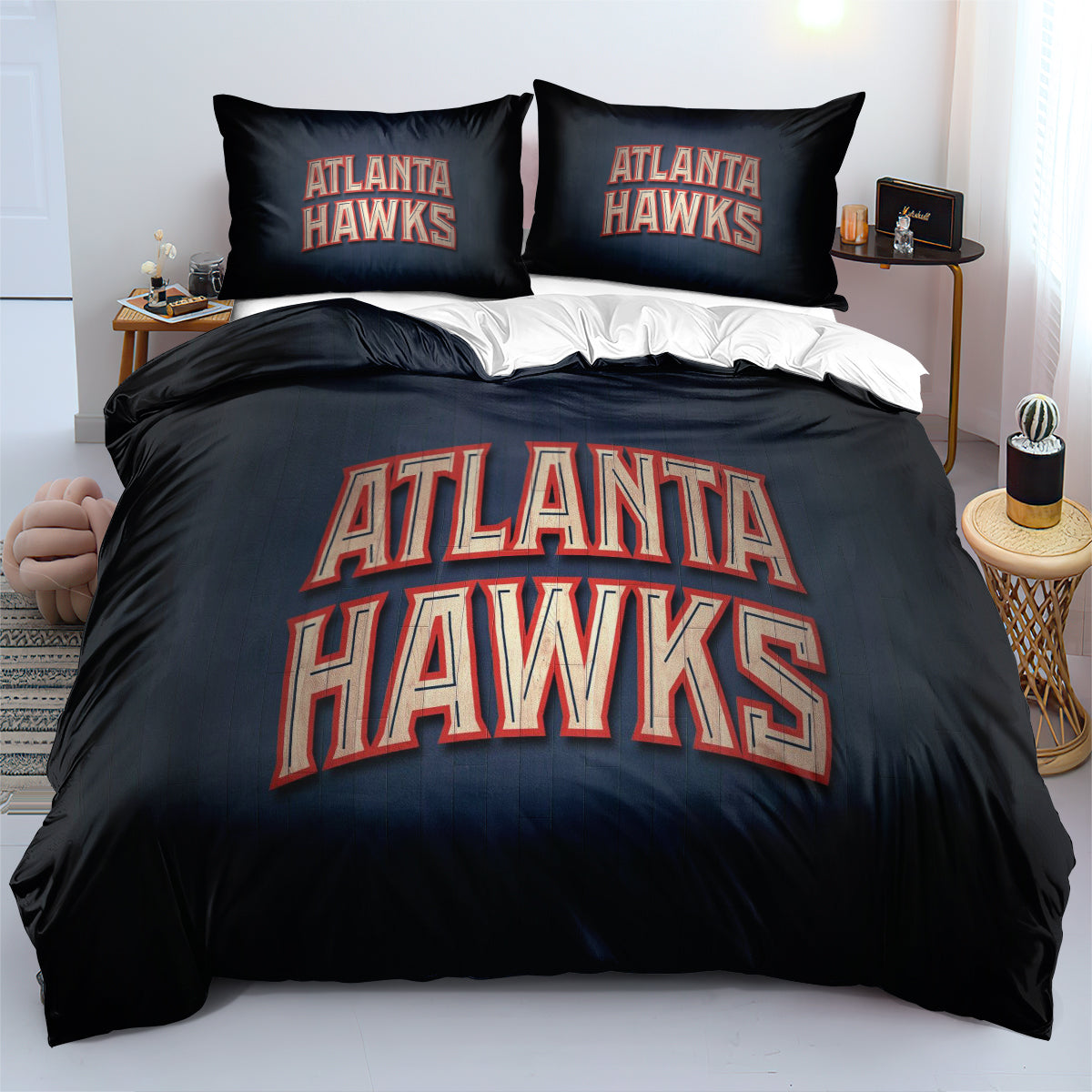 Atlanta Basketball Hawks Duvet Cover Quilt Case Pillowcases