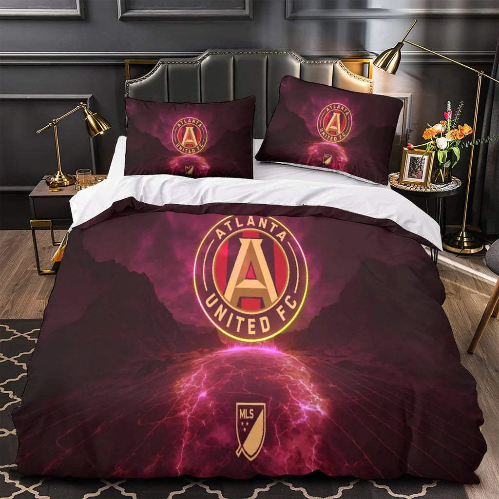Atlanta United FC Duvet Cover Quilt Case Pillowcase Bedding Set Without Filler