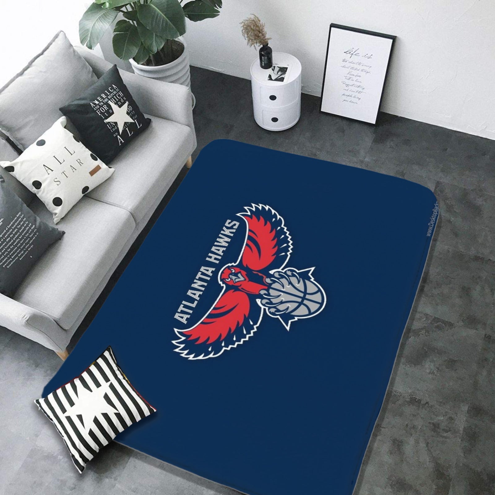 Atlanta Basketball Hawks Carpet Living Room Bedroom Mats Kitchen Bathroom Rugs