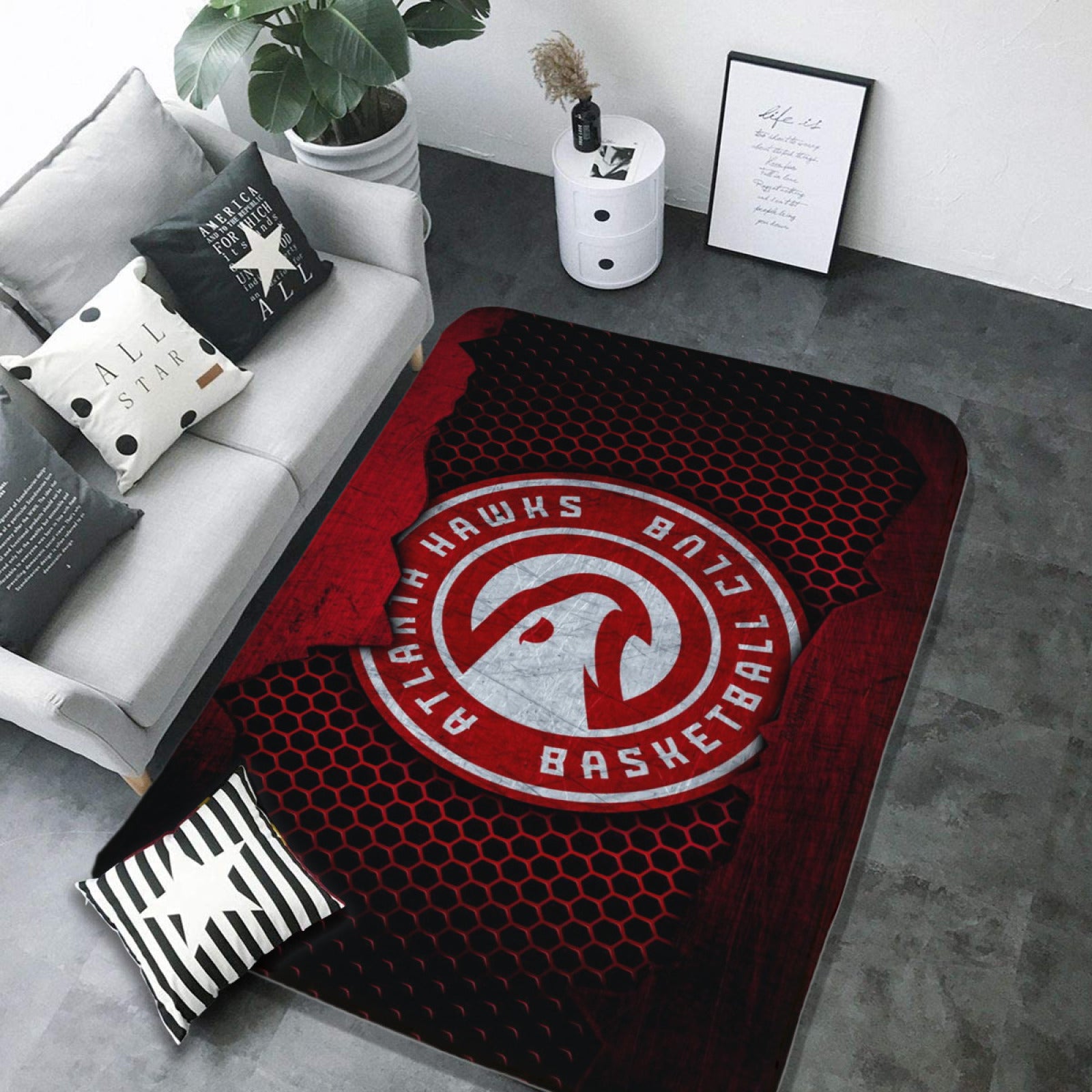 Atlanta Basketball Hawks Carpet Living Room Bedroom Mats Kitchen Bathroom Rugs