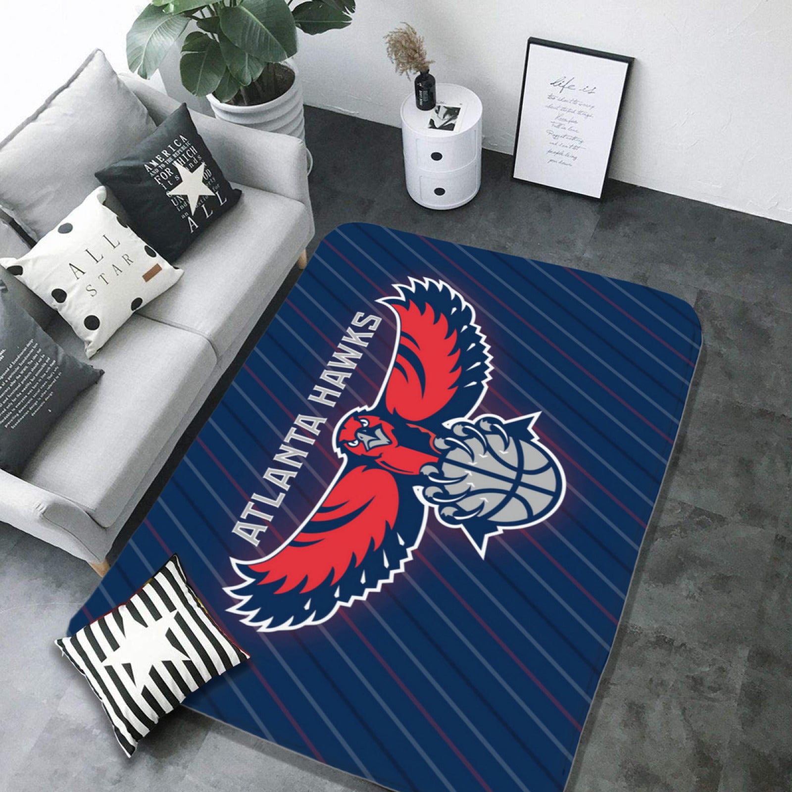 Atlanta Basketball Hawks Carpet Living Room Bedroom Mats Kitchen Bathroom Rugs