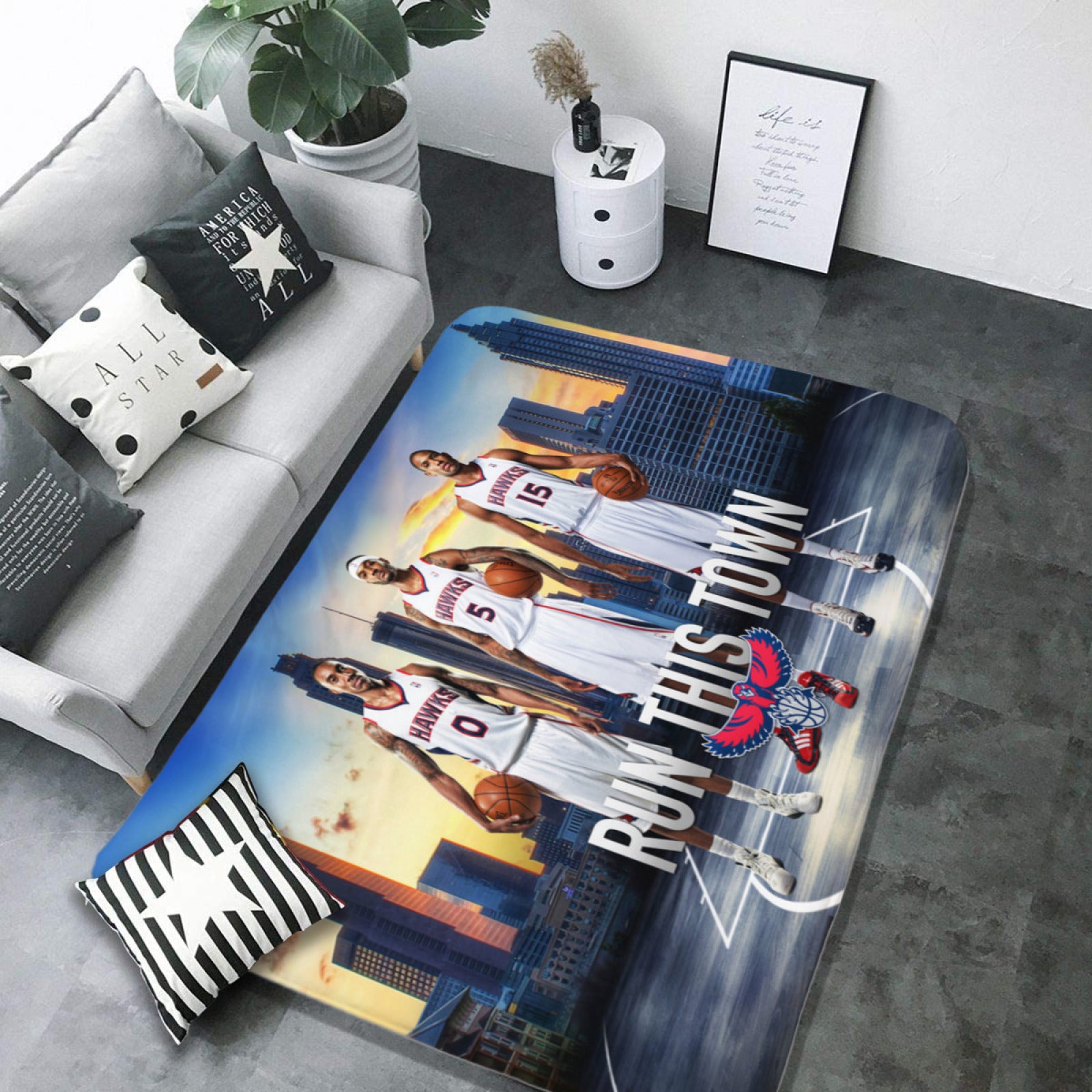 Atlanta Basketball Hawks Carpet Living Room Bedroom Mats Kitchen Bathroom Rugs