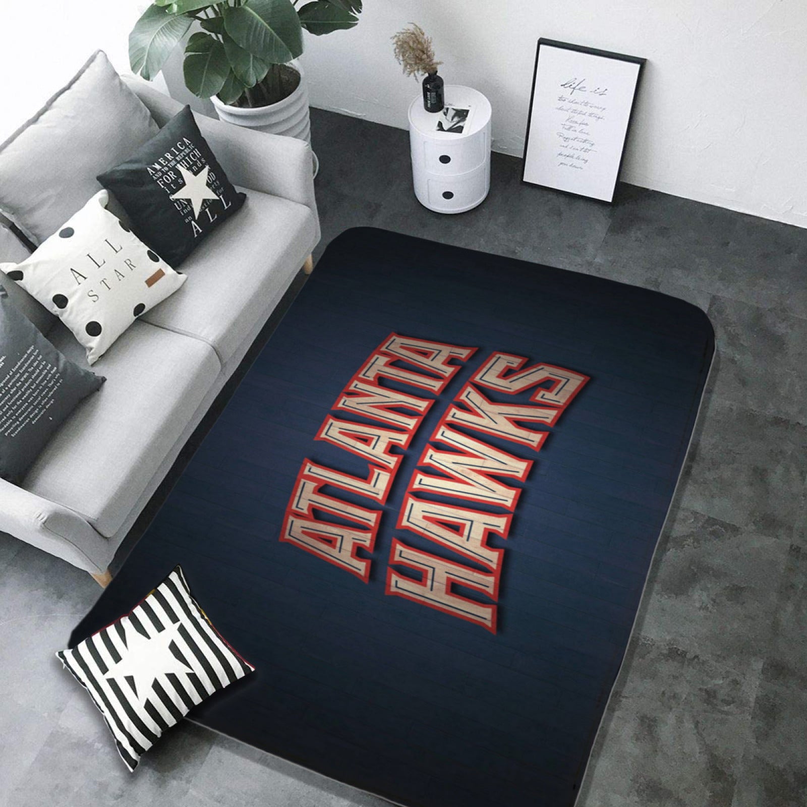 Atlanta Basketball Hawks Carpet Living Room Bedroom Mats Kitchen Bathroom Rugs