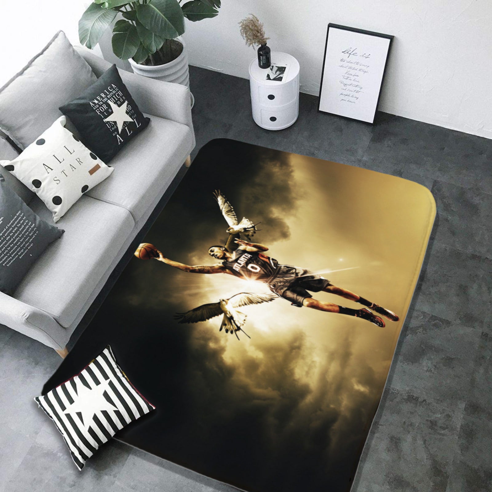 Atlanta Basketball Hawks Carpet Living Room Bedroom Mats Kitchen Bathroom Rugs