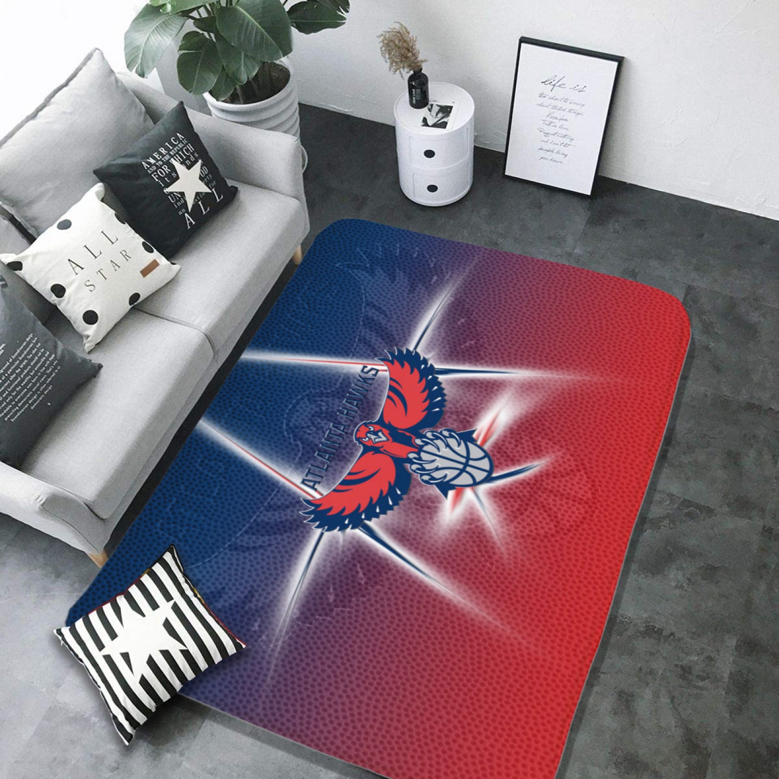Atlanta Basketball Hawks Carpet Living Room Bedroom Mats Kitchen Bathroom Rugs