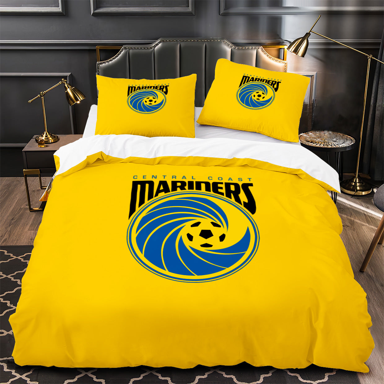 Central Coast Mariners Soccer Duvet Cover Quilt Case Pillowcase Bedding Set Without Filler