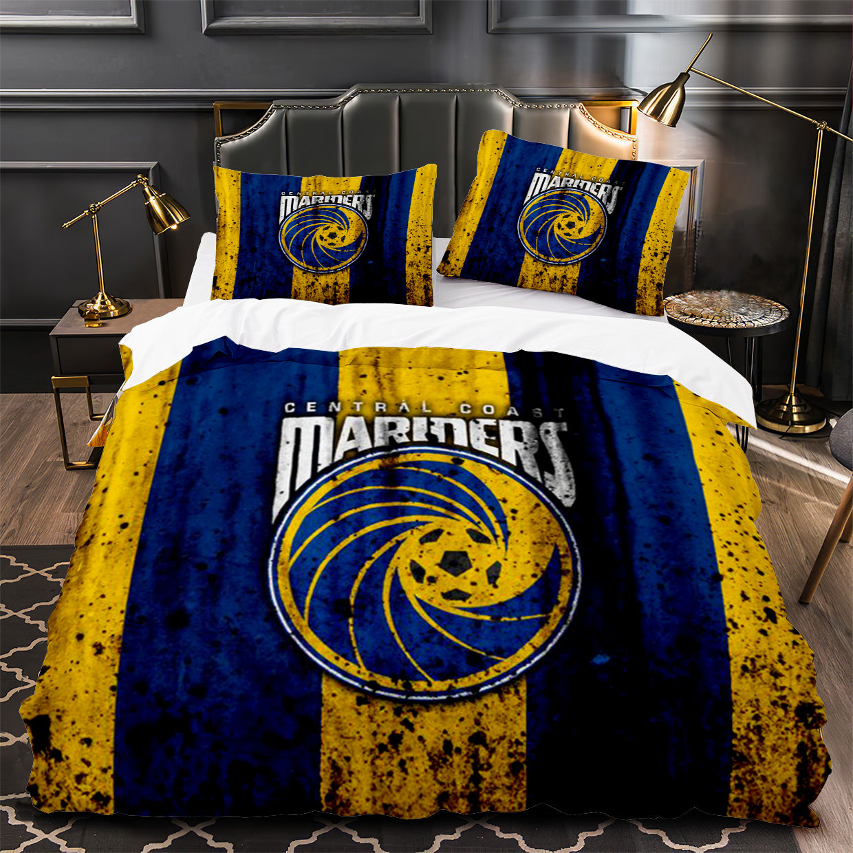 Central Coast Mariners Soccer Duvet Cover Quilt Case Pillowcase Bedding Set Without Filler