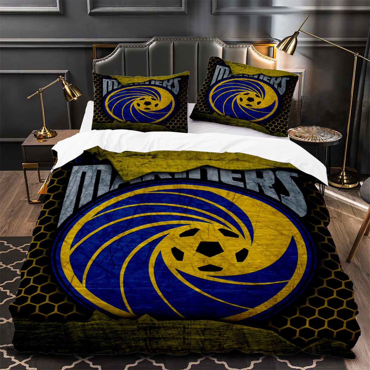 Central Coast Mariners Soccer Duvet Cover Quilt Case Pillowcase Bedding Set Without Filler