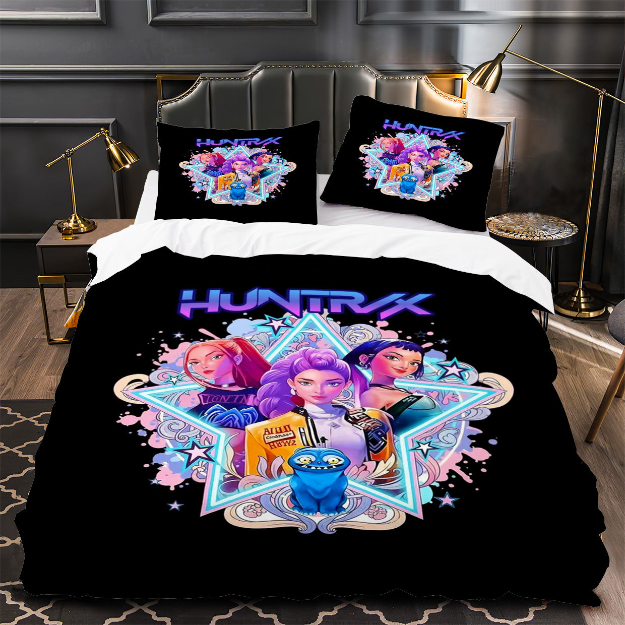 Kpop Demon Hunters Duvet Cover Quilt Case Pillowcase Bedding Set Without Filler