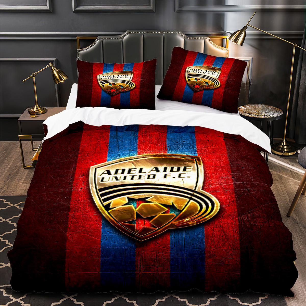 Adelaide United Soccer Duvet Cover Quilt Case Pillowcase Bedding Set Without Filler