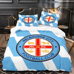 Melbourne City FC Soccer Duvet Cover Quilt Case Pillowcase Bedding Set Without Filler