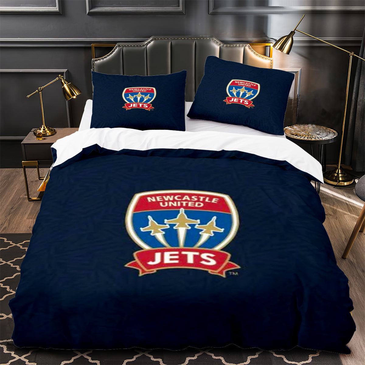 Newcastle Jets Soccer Duvet Cover Quilt Case Pillowcase Bedding Set Without Filler