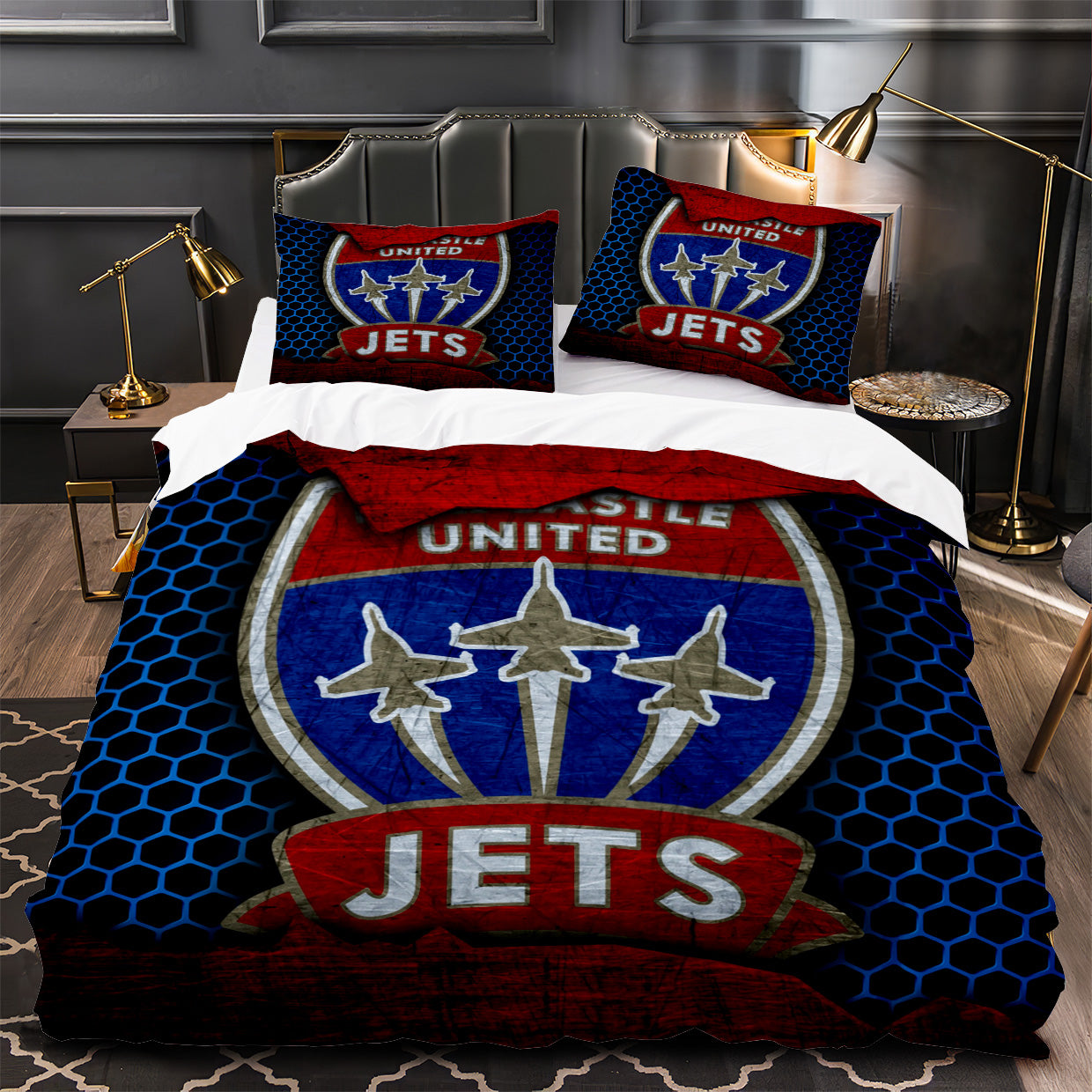 Newcastle Jets Soccer Duvet Cover Quilt Case Pillowcase Bedding Set Without Filler