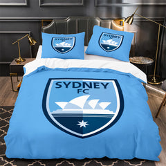Sydney FC Soccer Duvet Cover Quilt Case Pillowcase Bedding Set Without Filler