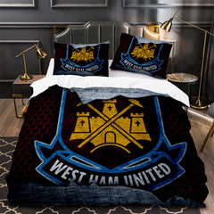 West Ham United Soccer Duvet Cover Quilt Case Pillowcase Bedding Set Without Filler