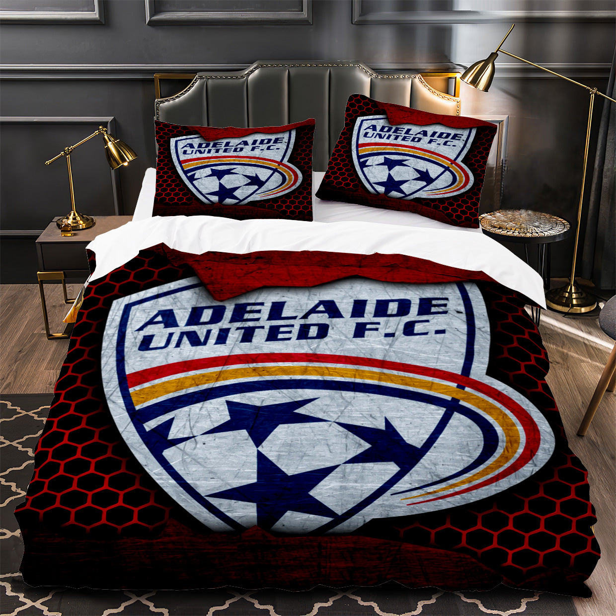 Adelaide United Soccer Duvet Cover Quilt Case Pillowcase Bedding Set Without Filler