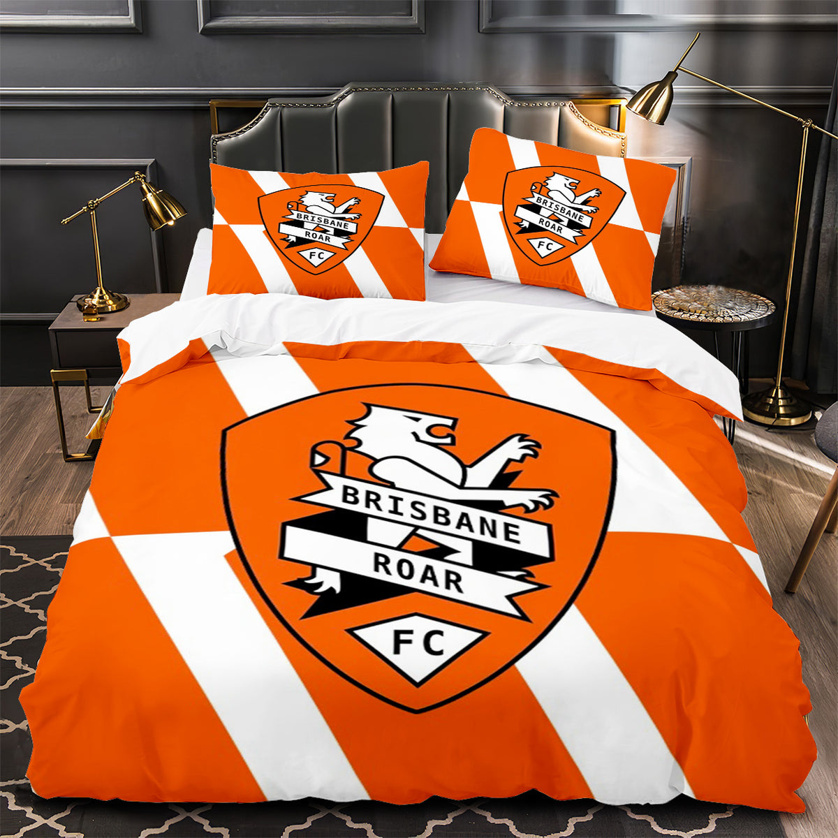 Brisbane Roar Soccer Duvet Cover Quilt Case Pillowcase Bedding Set Without Filler