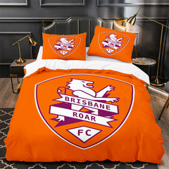 Brisbane Roar Soccer Duvet Cover Quilt Case Pillowcase Bedding Set Without Filler