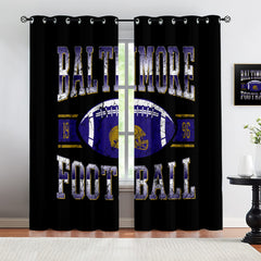 Baltimore Ravens Blackout Curtains Drapes for Window Treatment Set