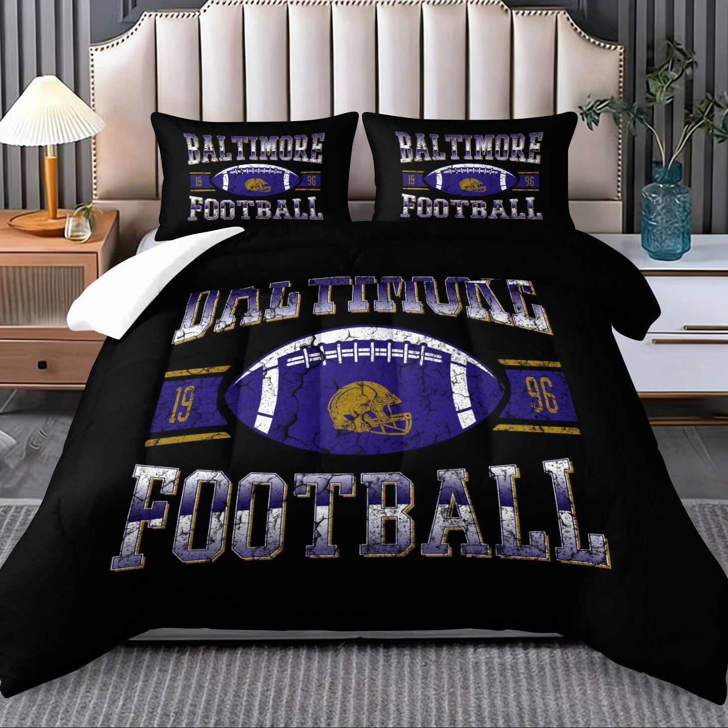 Baltimore Ravens Comforter Pillowcase Sets Blanket All Season Reversible Quilted Duvet