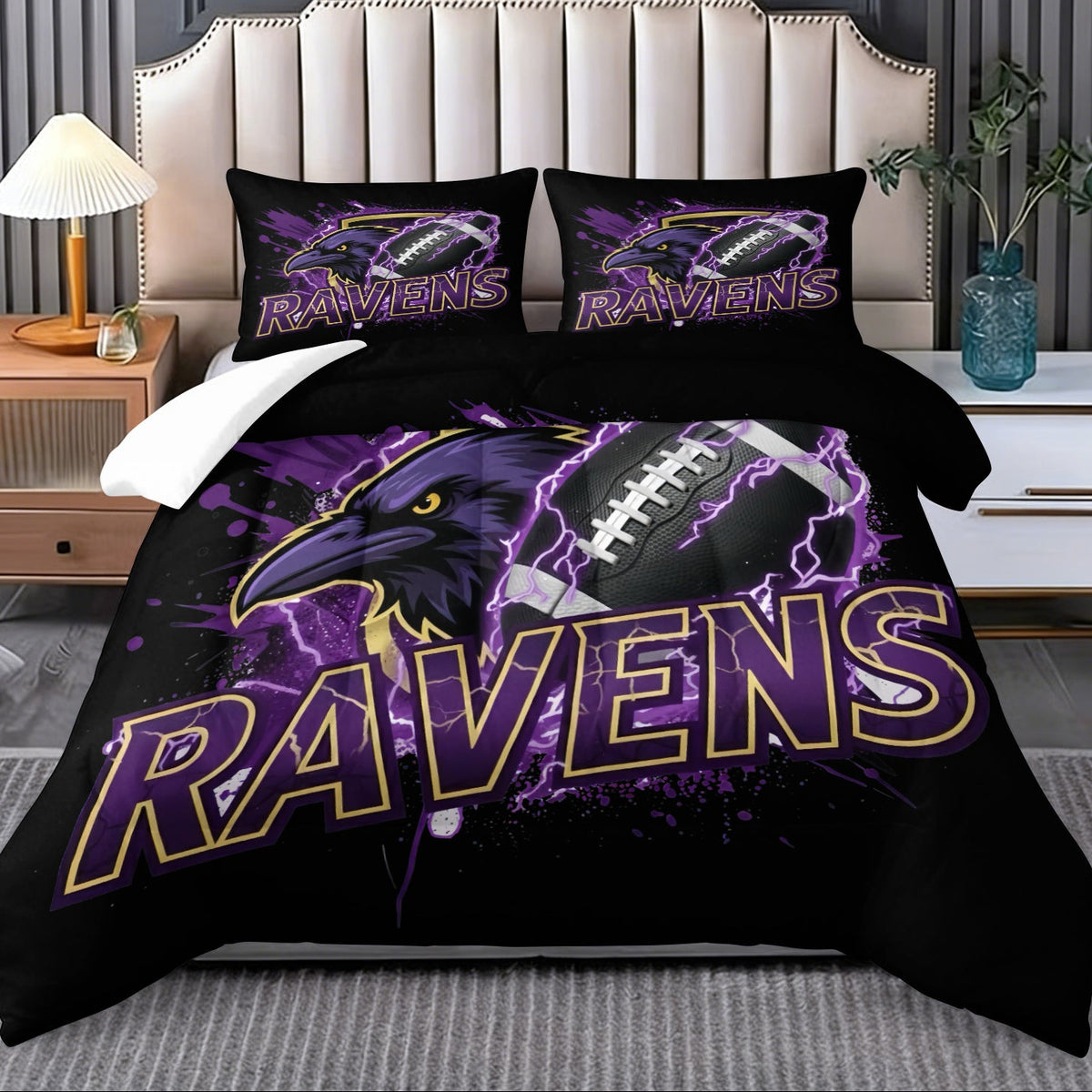 Baltimore Ravens Comforter Pillowcase Sets Blanket All Season Reversible Quilted Duvet