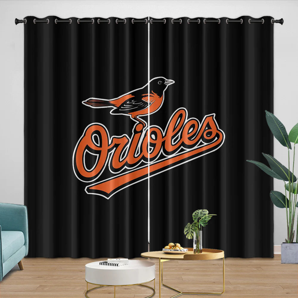 Baltimore Orioles Blackout Curtain for Living Room Bedroom Window Treatment