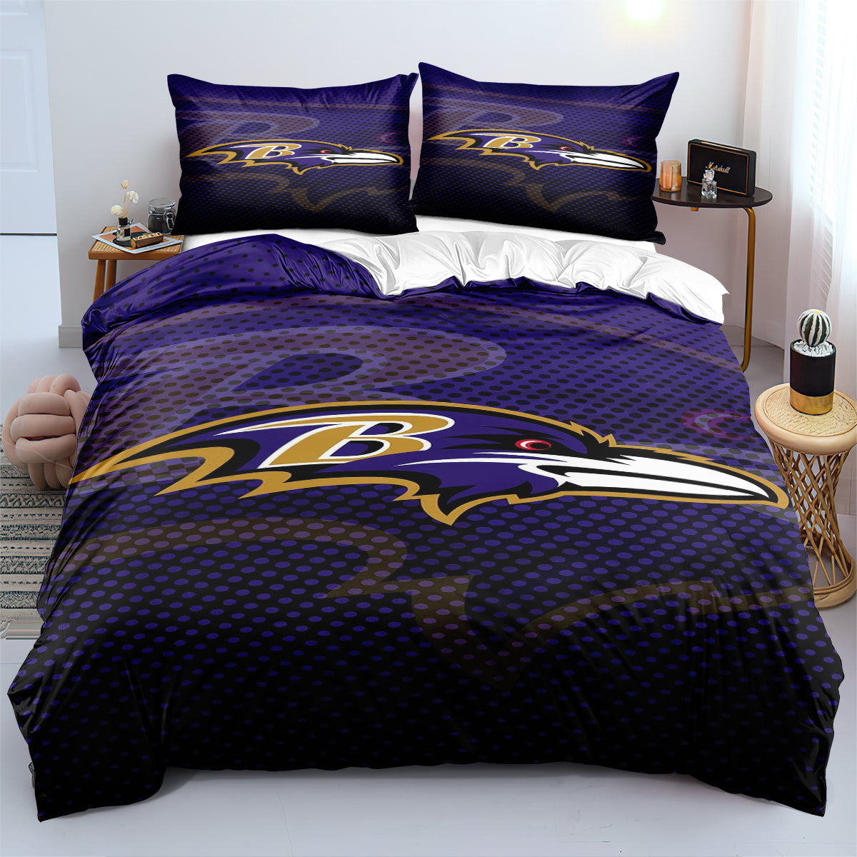 Baltimore Ravens Football League Duvet Cover Quilt Cover Pillowcase Bedding Set