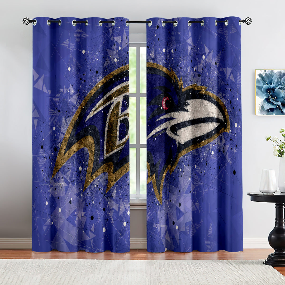 Baltimore Ravens  Football Team Blackout Curtains Drapes For Window Treatment Set