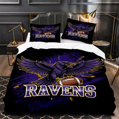 Baltimore Ravens Football Duvet Cover Quilt Case Pillowcase Bedding Set Without Filler