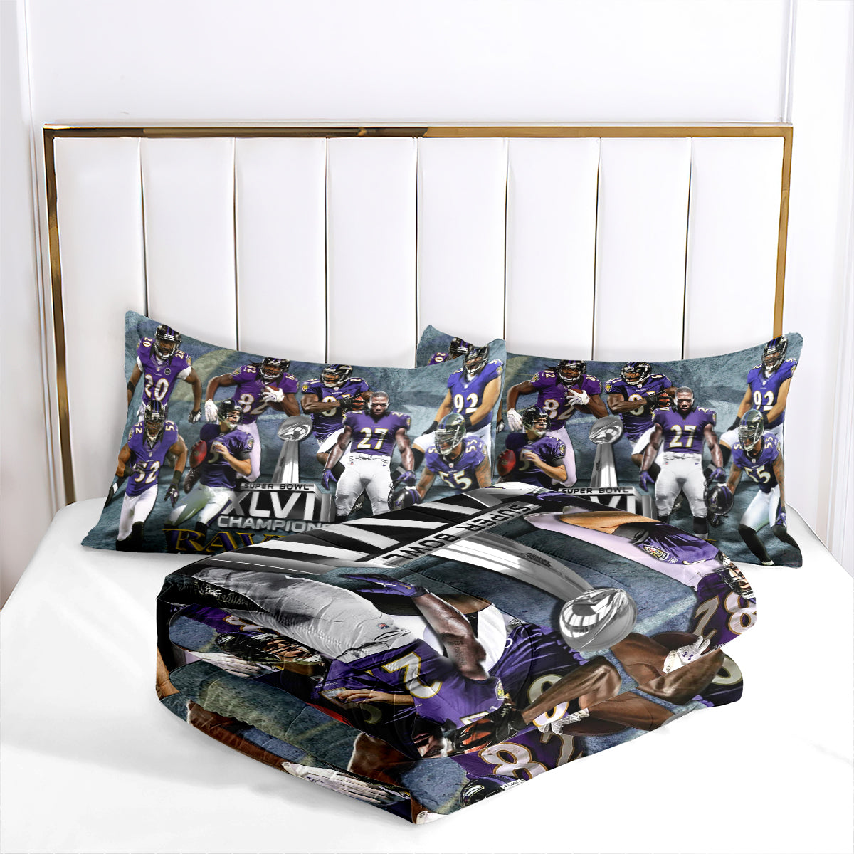 Baltimore Ravens Football Team Comforter Pillowcase Sets Blanket All Season Reversible Quilted Duvet