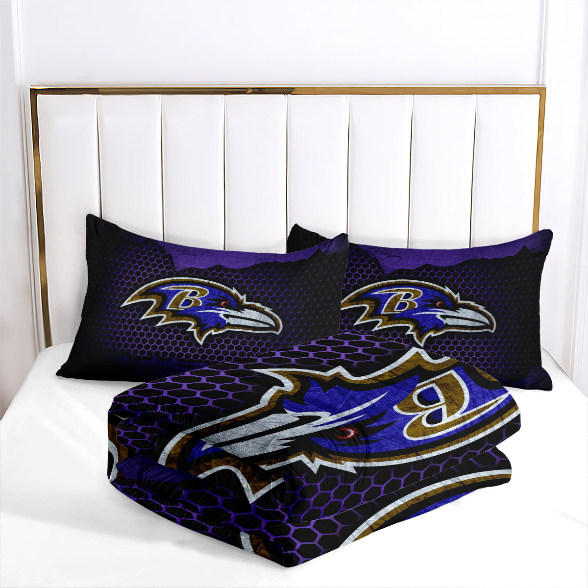 Baltimore Ravens Football Team Comforter Pillowcase Sets Blanket All Season Reversible Quilted Duvet