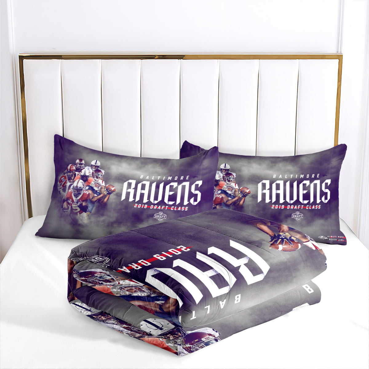 Baltimore Ravens Football Team Comforter Pillowcase Sets Blanket All Season Reversible Quilted Duvet