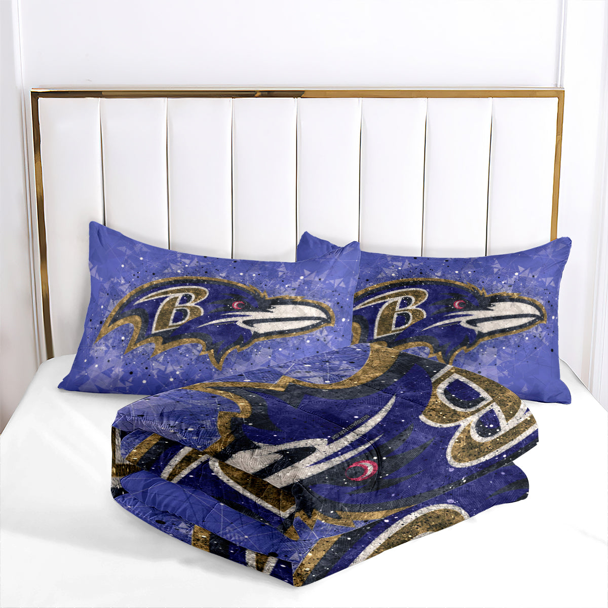 Baltimore Ravens Football Team Comforter Pillowcase Sets Blanket All Season Reversible Quilted Duvet