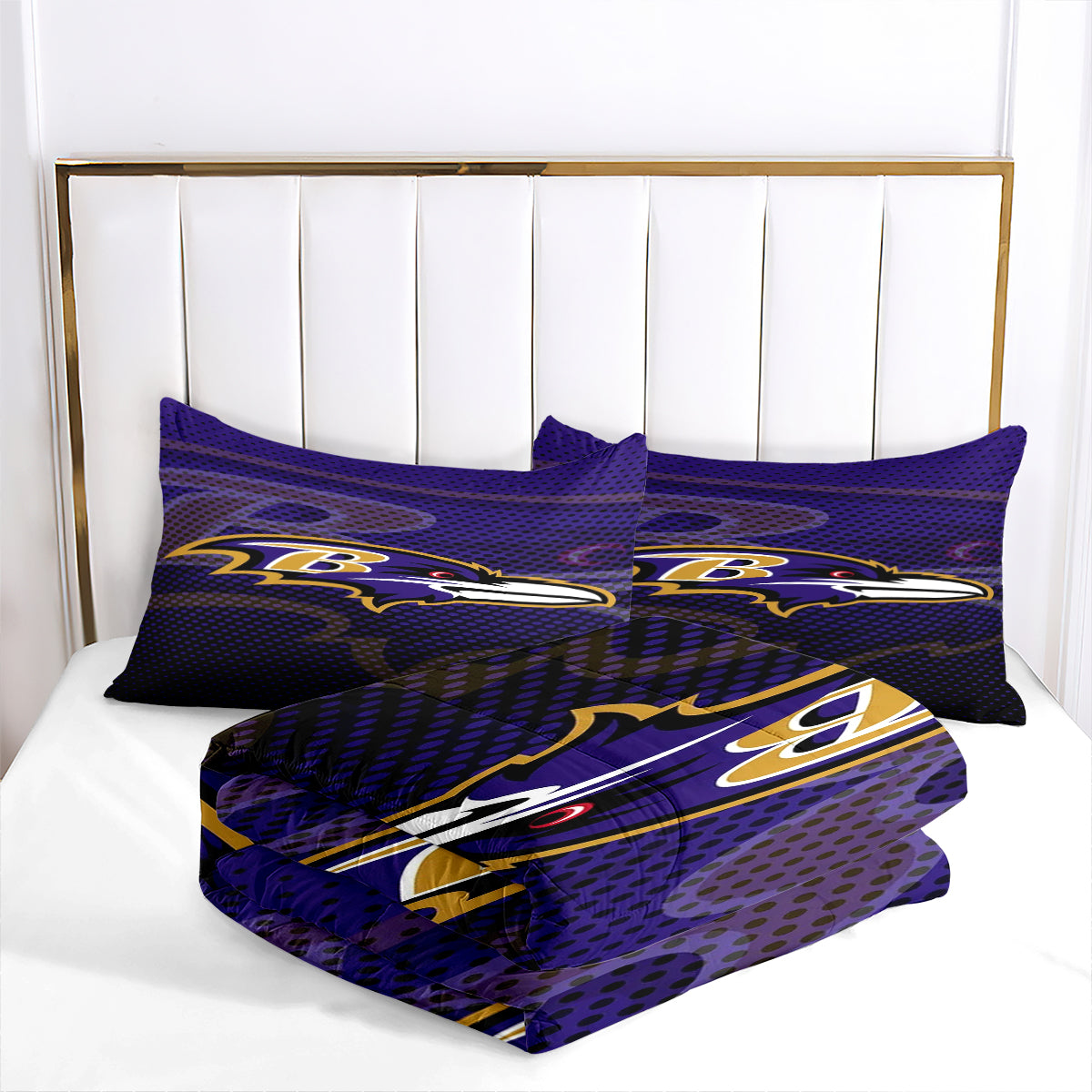 Baltimore Ravens Football Team Comforter Pillowcase Sets Blanket All Season Reversible Quilted Duvet