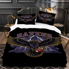 Baltimore Ravens Football Duvet Cover Quilt Case Pillowcase Bedding Set Without Filler