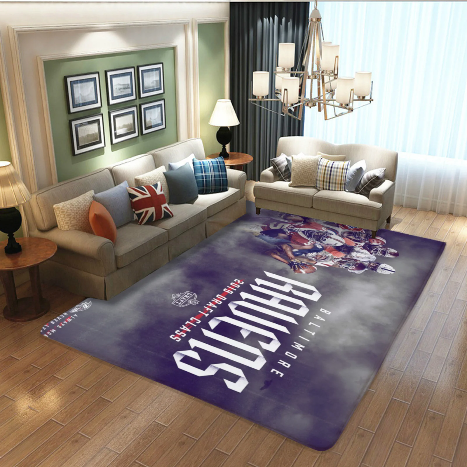 Baltimore Ravens Football Team Carpet Living Room Bedroom Mats Kitchen Bathroom Rugs