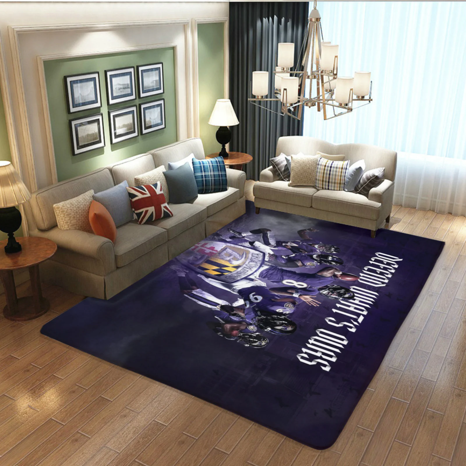 Baltimore Ravens Football Team Carpet Living Room Bedroom Mats Kitchen Bathroom Rugs