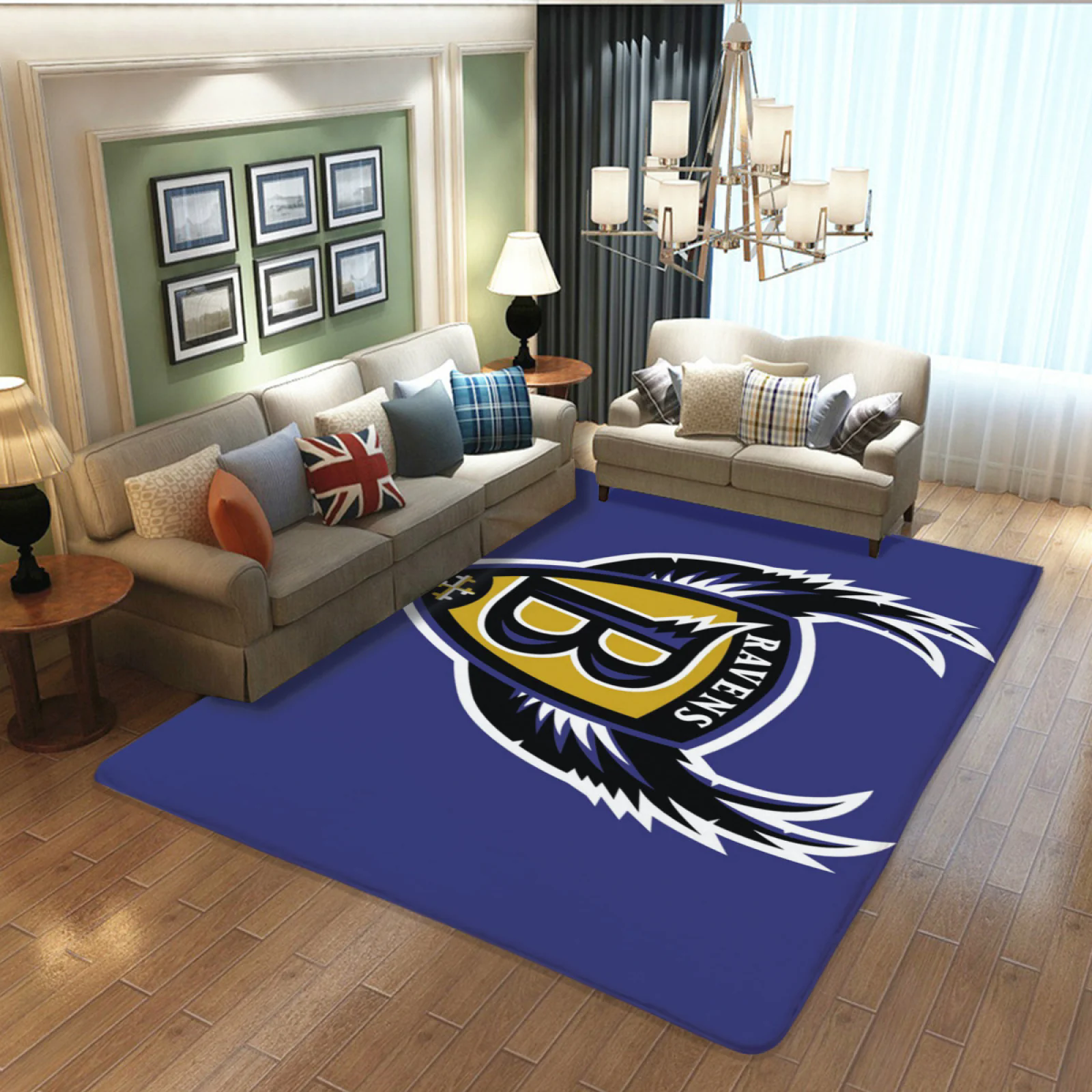 Baltimore Ravens Football Team Carpet Living Room Bedroom Mats Kitchen Bathroom Rugs