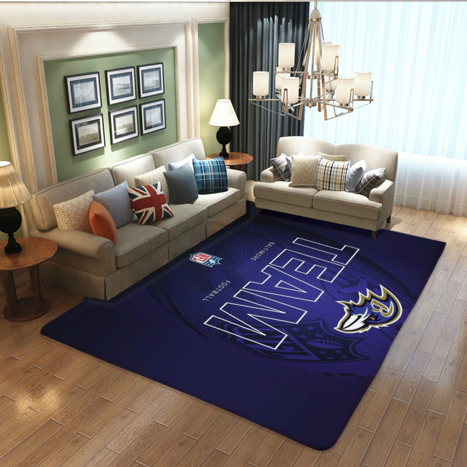 Baltimore Ravens Football Team Carpet Living Room Bedroom Mats Kitchen Bathroom Rugs